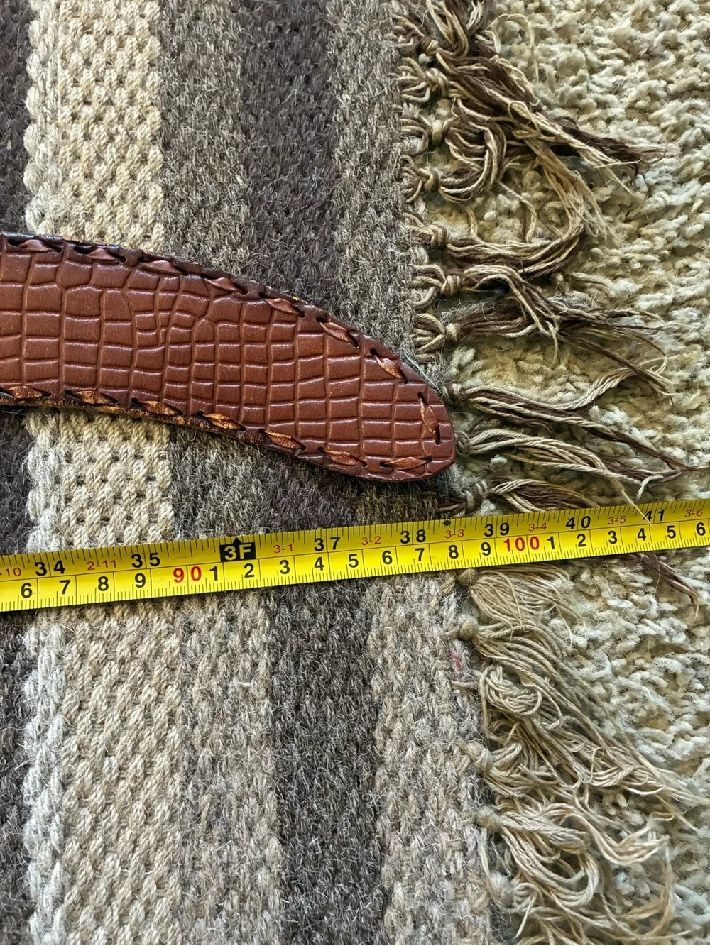 Vintage Western Brown Leather Belt | Silver Ornate Buckle Sz Small
